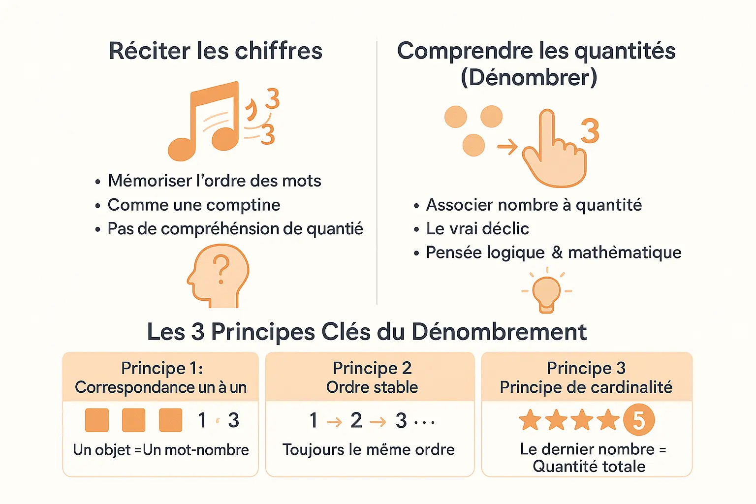 Illustration des principes du dénombrement chez l'enfant