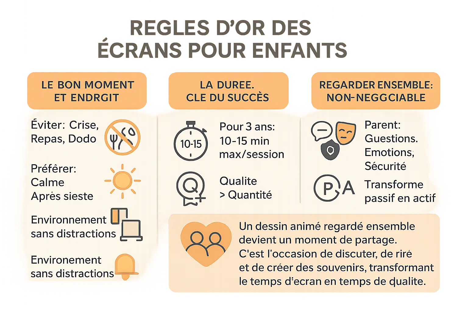 Enfants regardant un dessin animé avec leurs parents