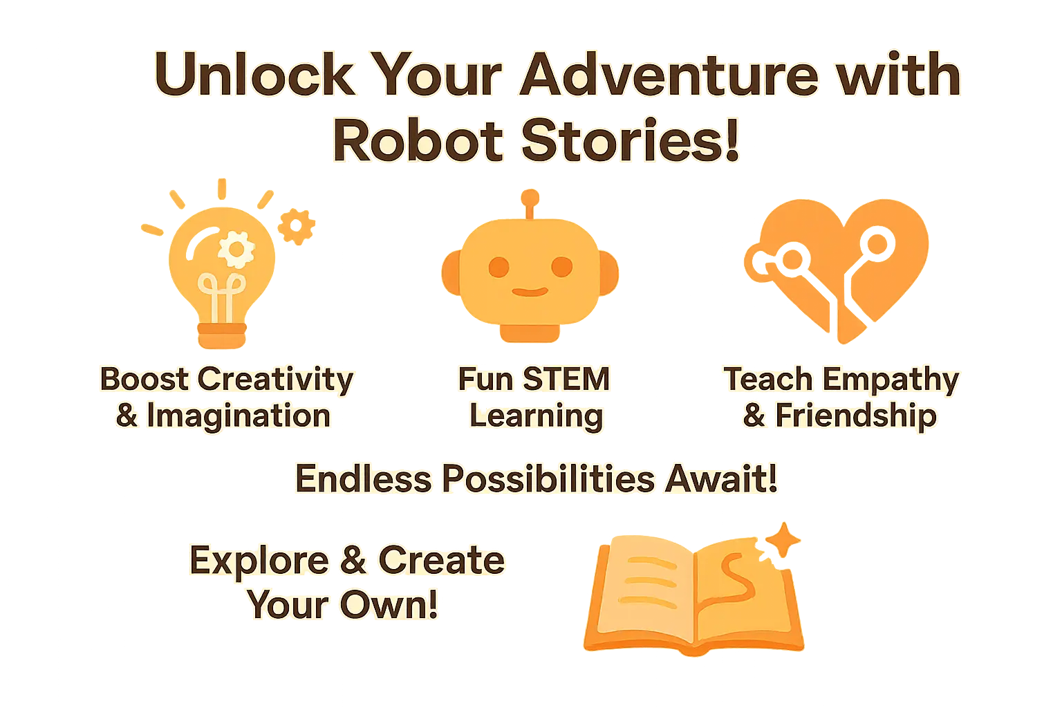 Robot and child creating a story together