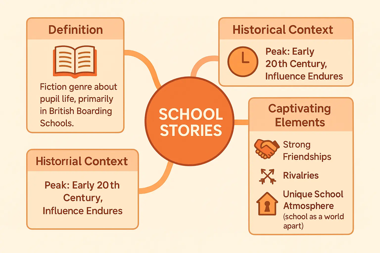 School stories genre illustration