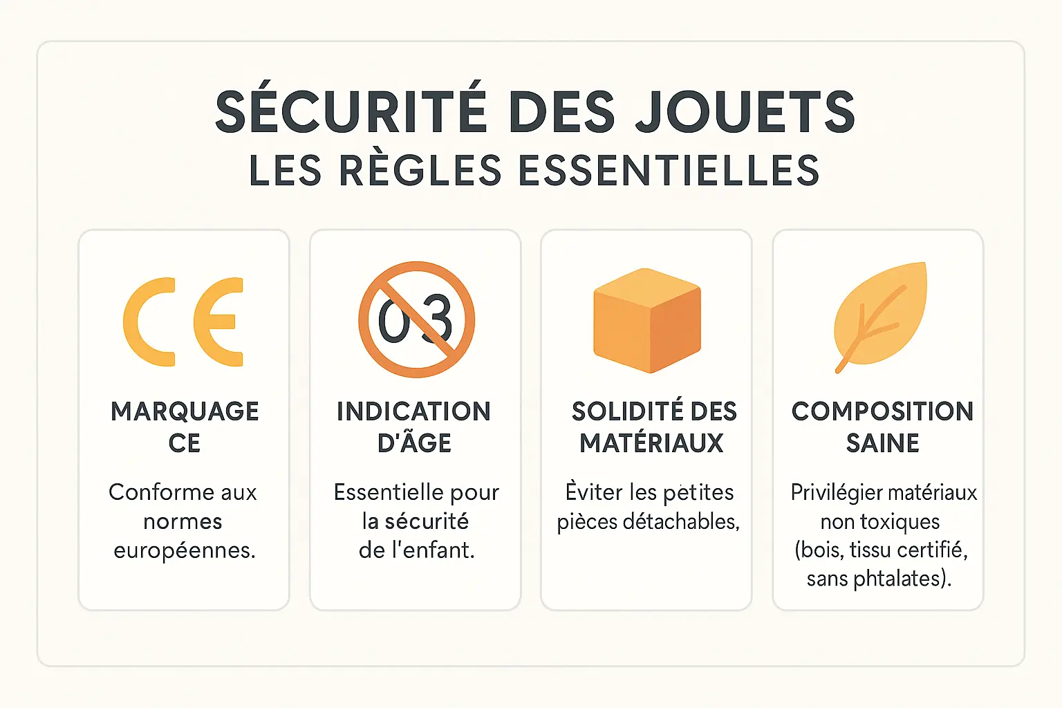Illustration sur la sécurité des jouets pour enfants de 2 ans