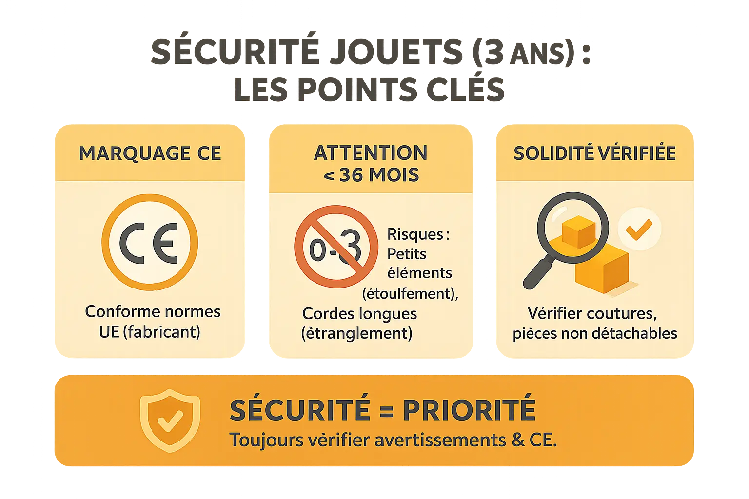 Guide de sécurité pour les jouets des enfants de 3 ans