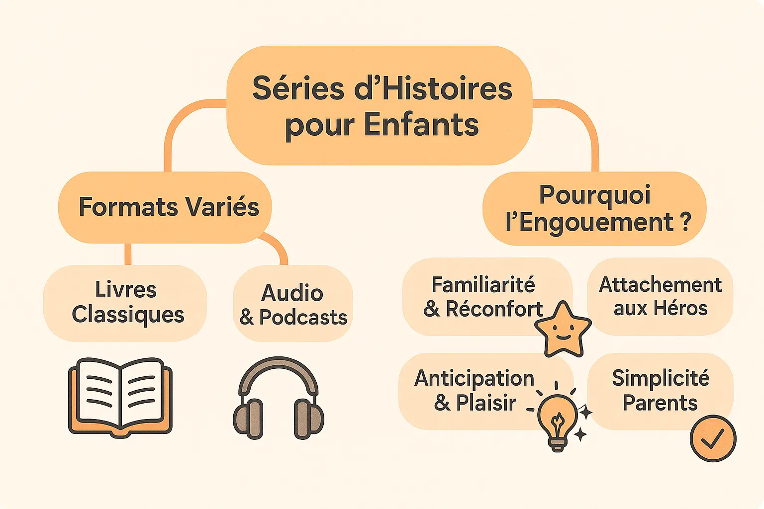 Enfant écoutant une histoire audio sur une tablette