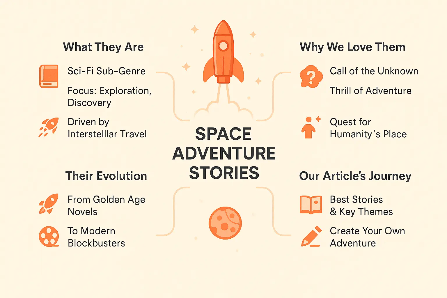 Create space adventures: classic to personalized 🌌 1 Space adventure stories concept map