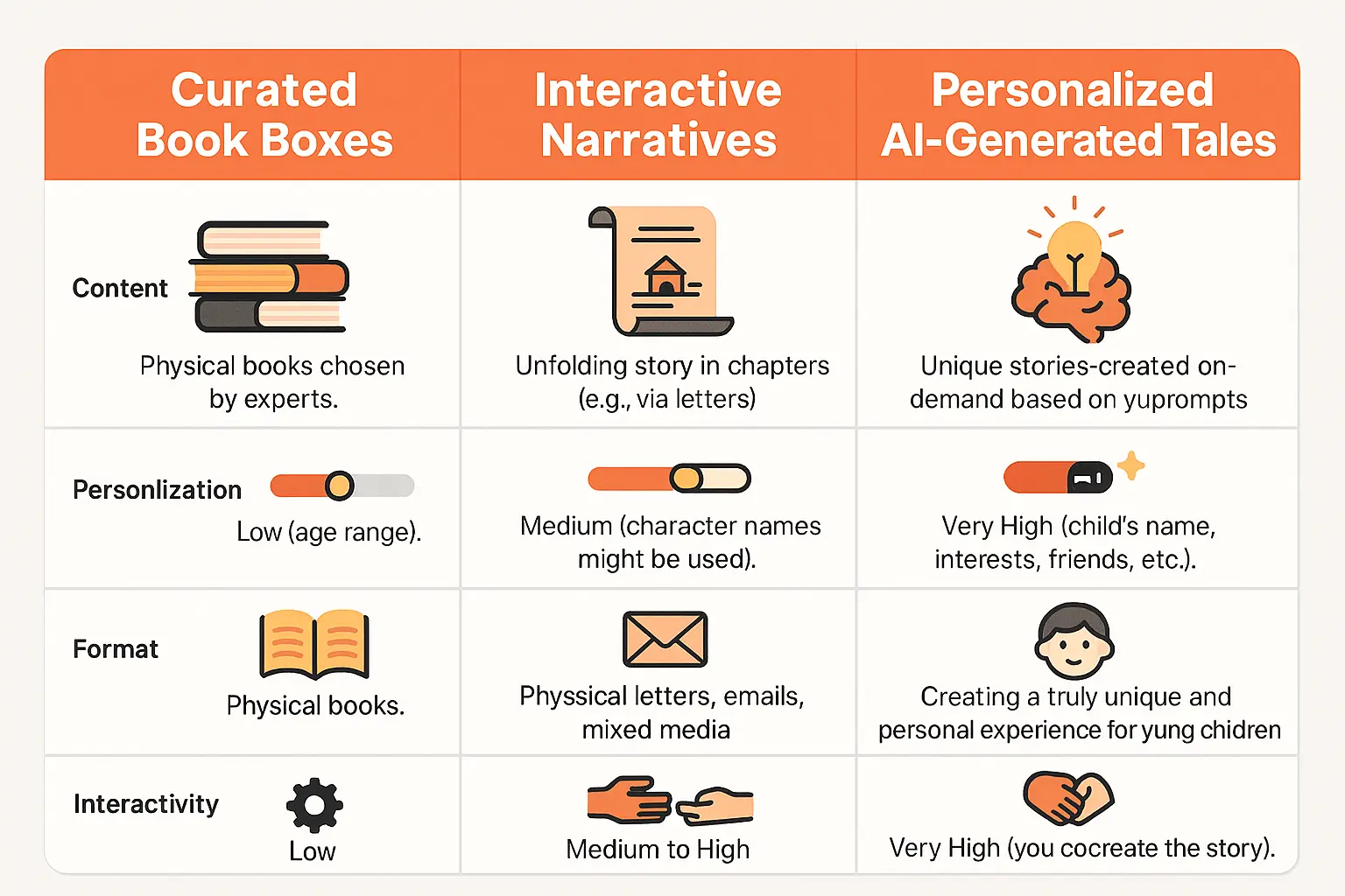 Story subscription comparison infographic