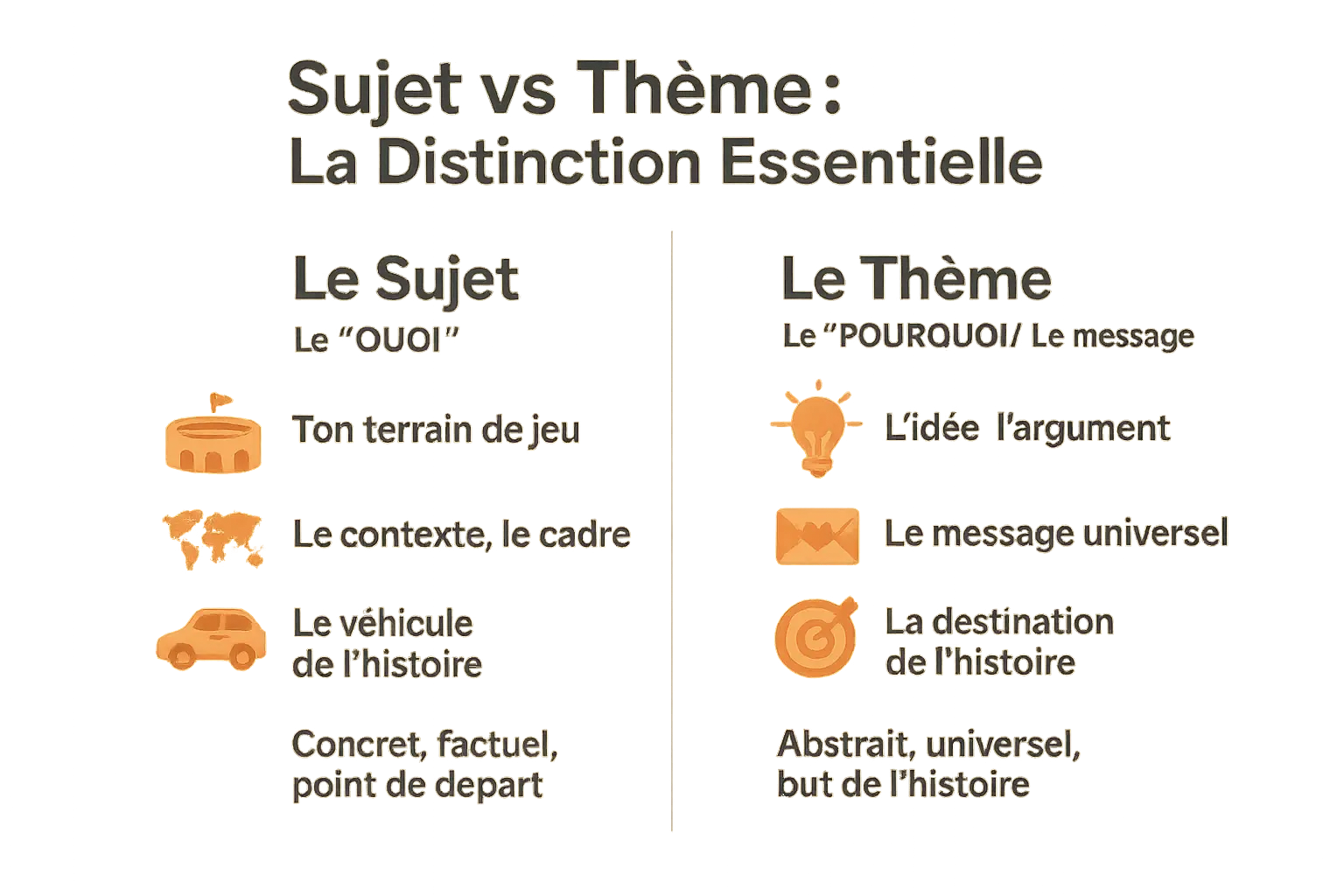 Différence entre sujet et thème