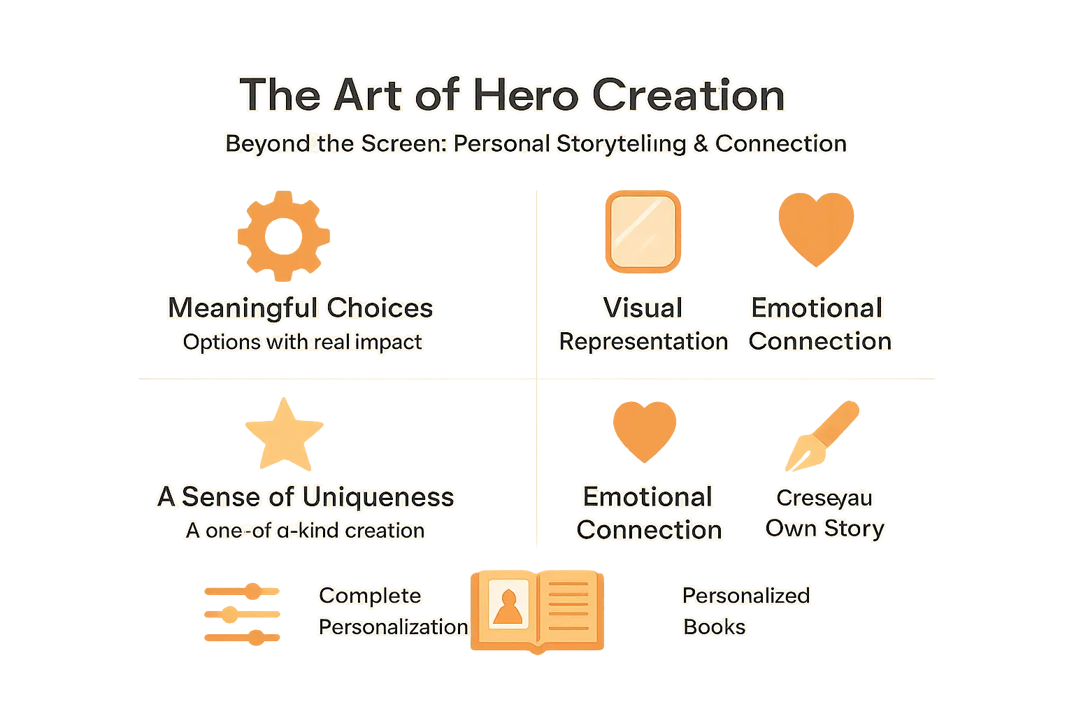 Illustration of a child creating a personalized story hero