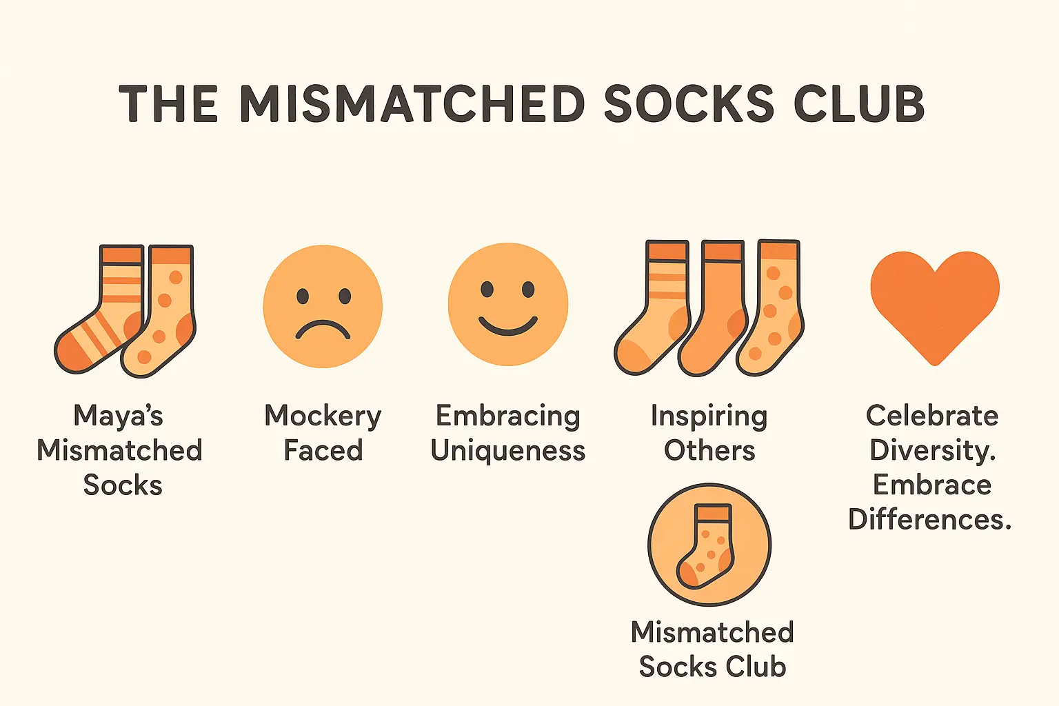 Children celebrating mismatched socks together