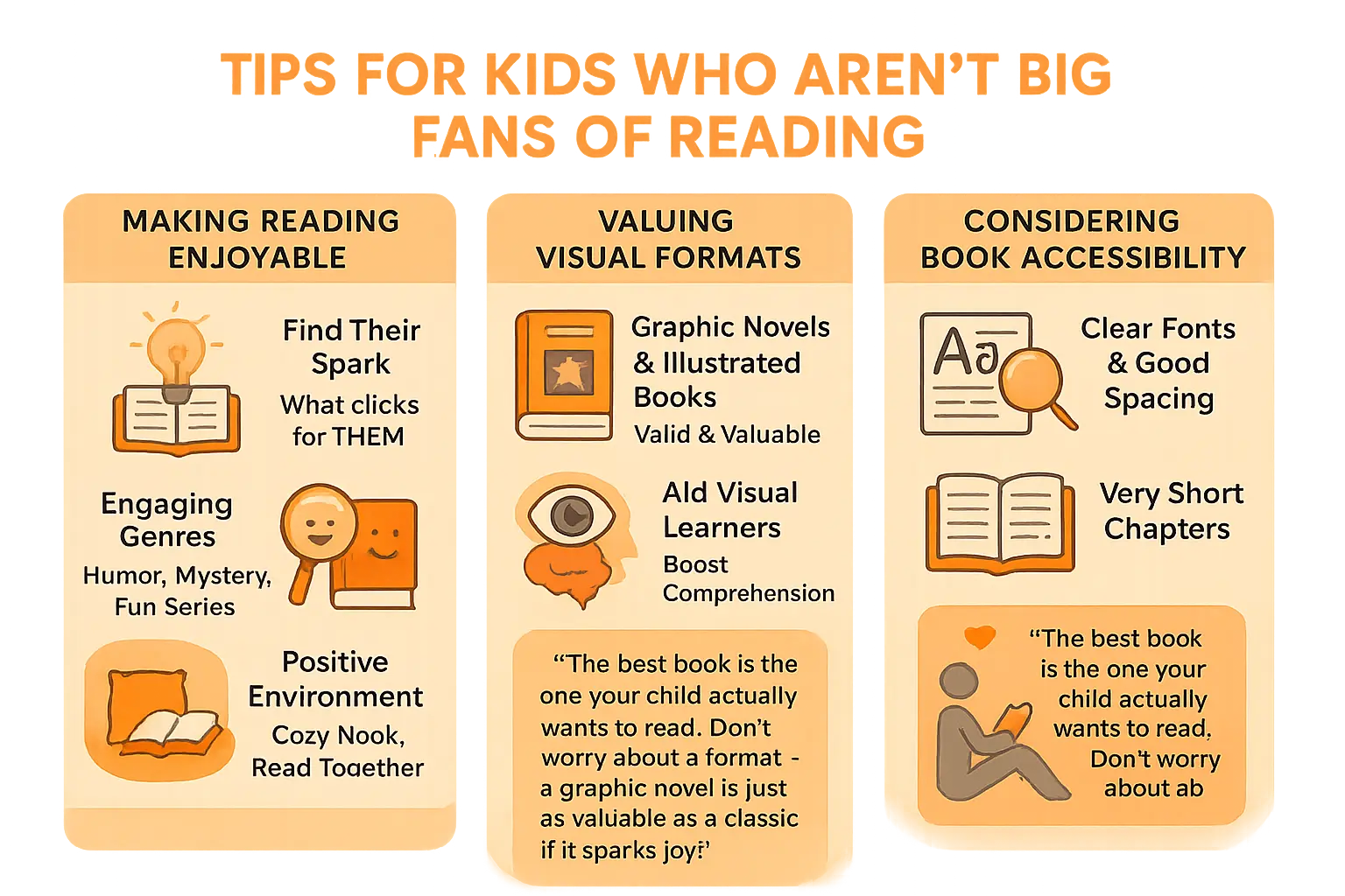 Kids enjoying illustrated chapter books