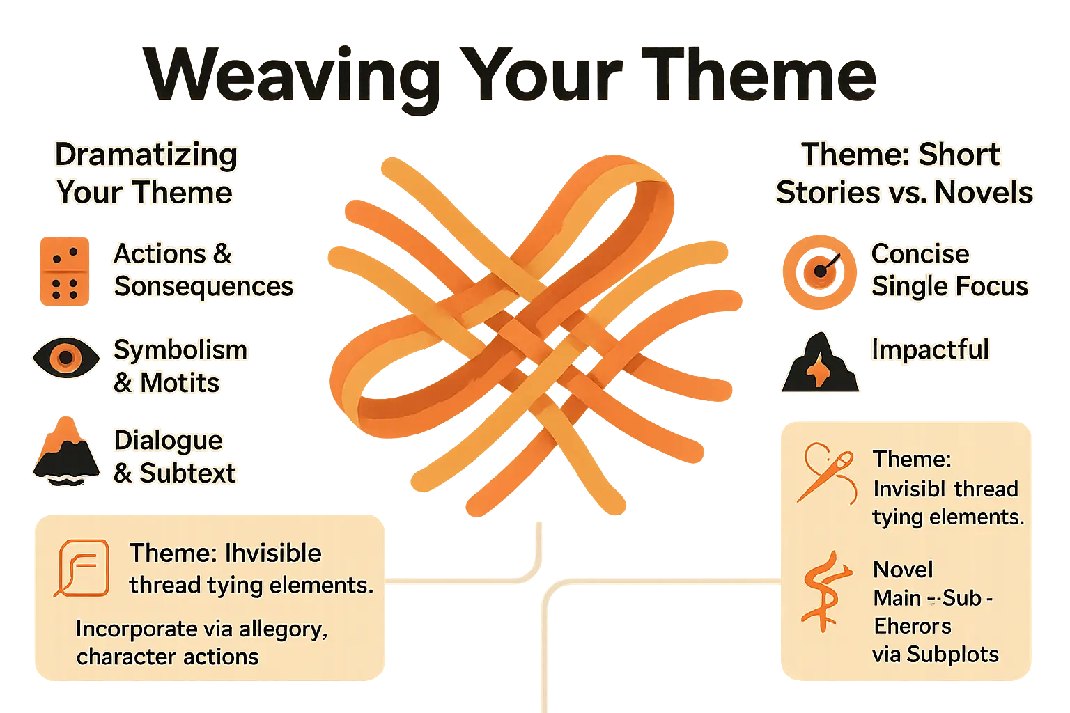 Weaving a story theme through character actions and symbols