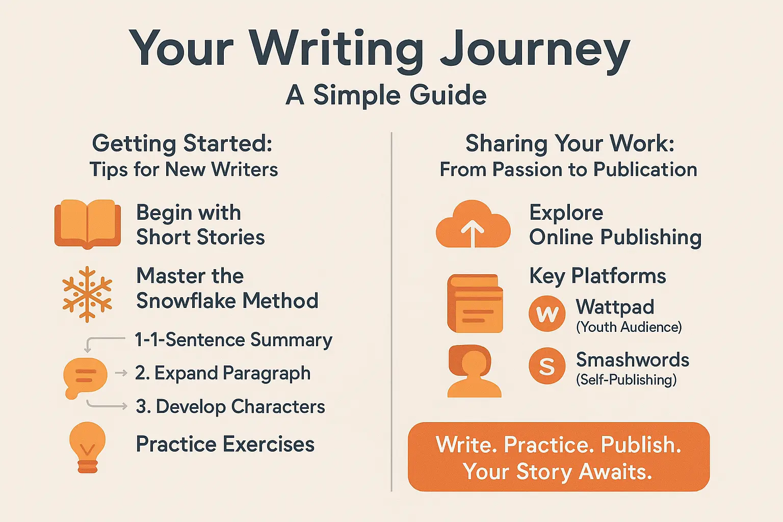 Illustration of a writer crafting a story