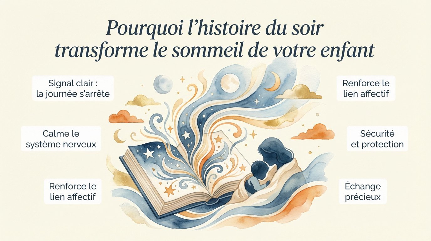 Parent lisant une histoire personnalisée à son enfant