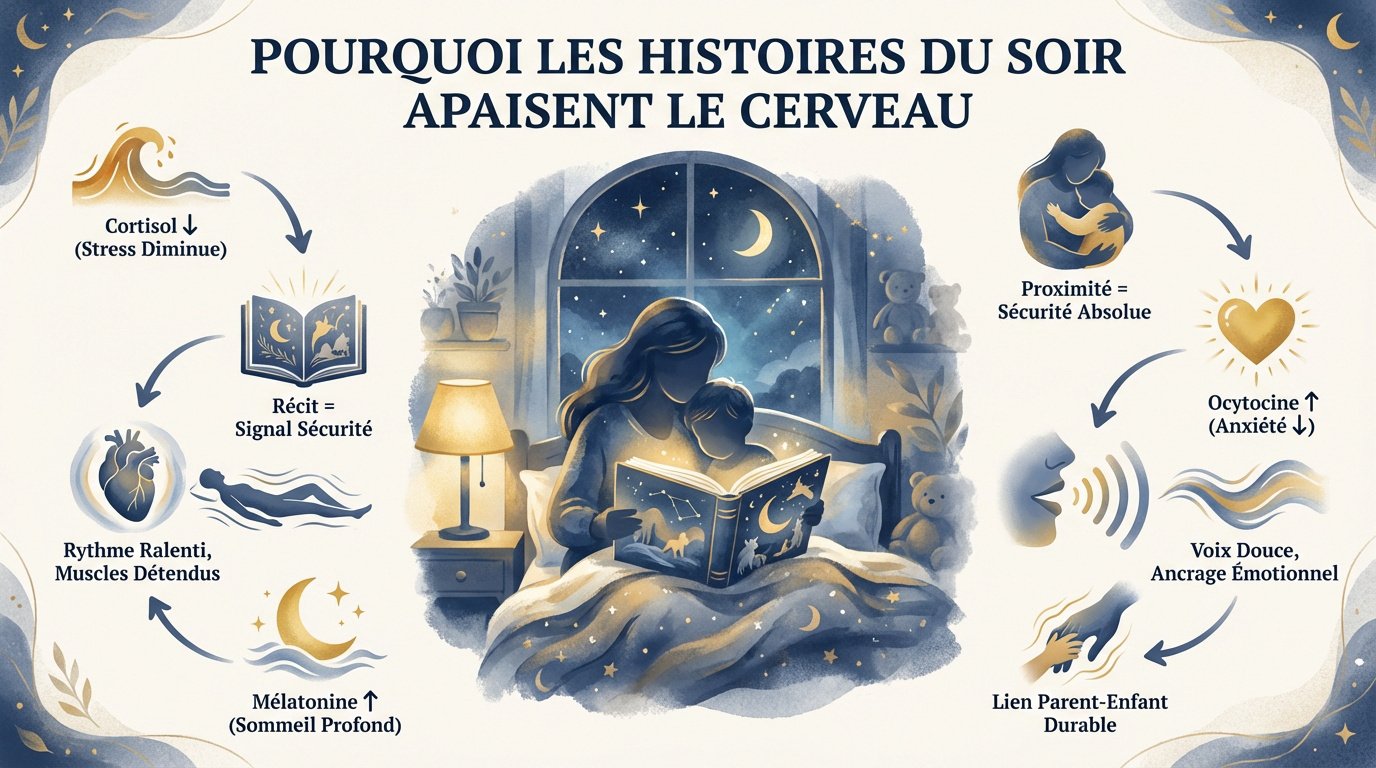 Enfant qui s'endort paisiblement grâce à une histoire calme