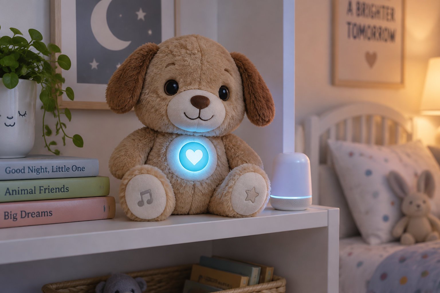 Understanding the safety of ai for children in digital media 3 A connected plush toy placed in a child's room.
