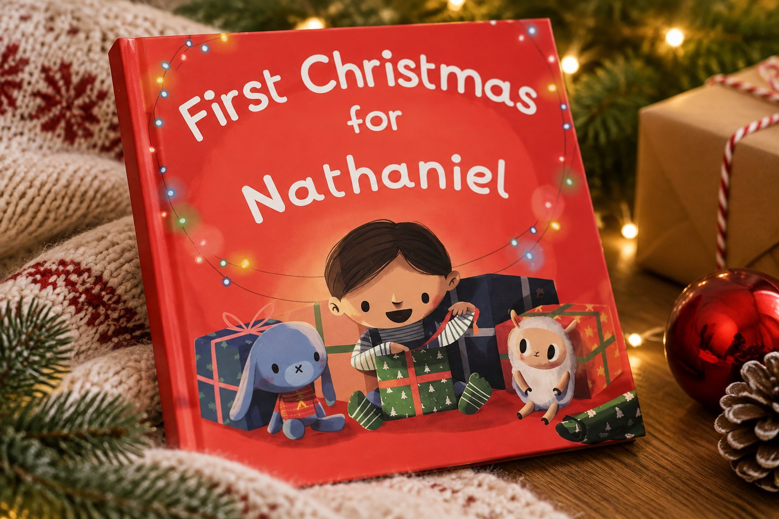 Memorable personalized christmas books for kids this year 4 A cover of the personalized book Your First Christmas from Wonderbly.