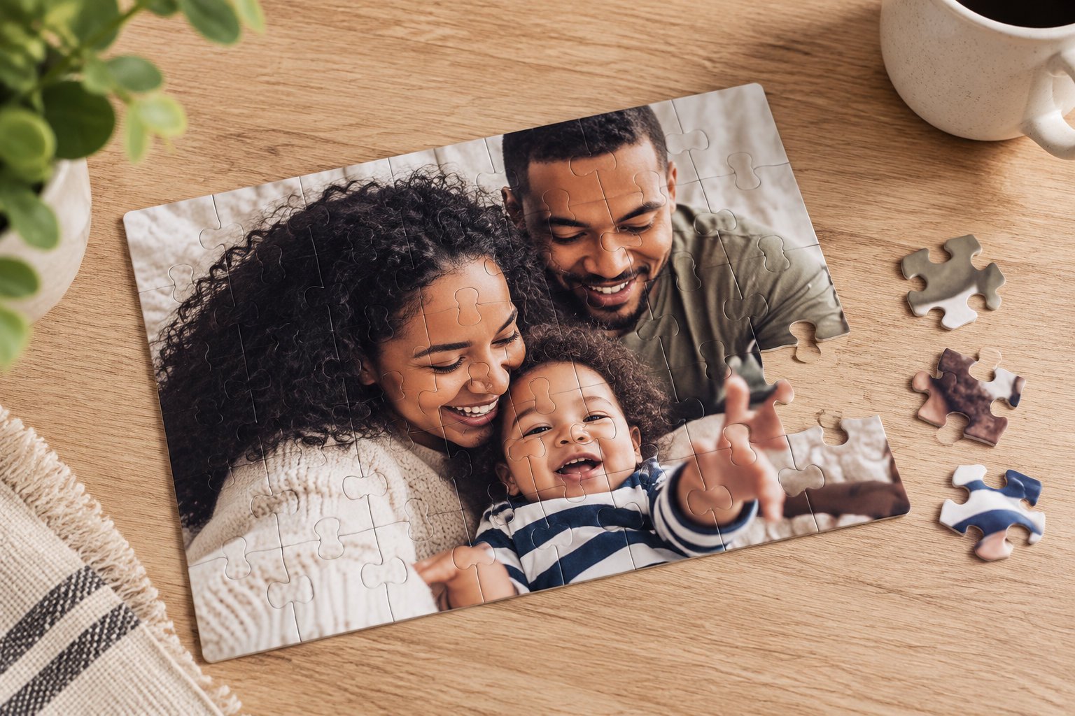A 24-piece Photoweb puzzle featuring a family photo.